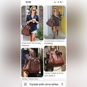 New 2008 Prada Antik Cervo satchel bag the STYLE that Ashley Tisdale carried